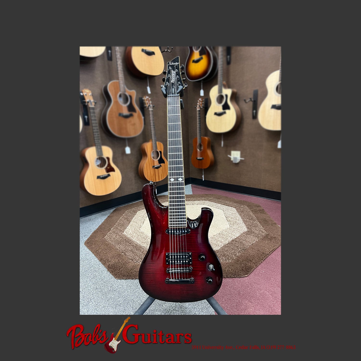 Schecter Diamond Series 007 Elite 7-String (Pre-Owned), Black Cherry, SN:  0114149